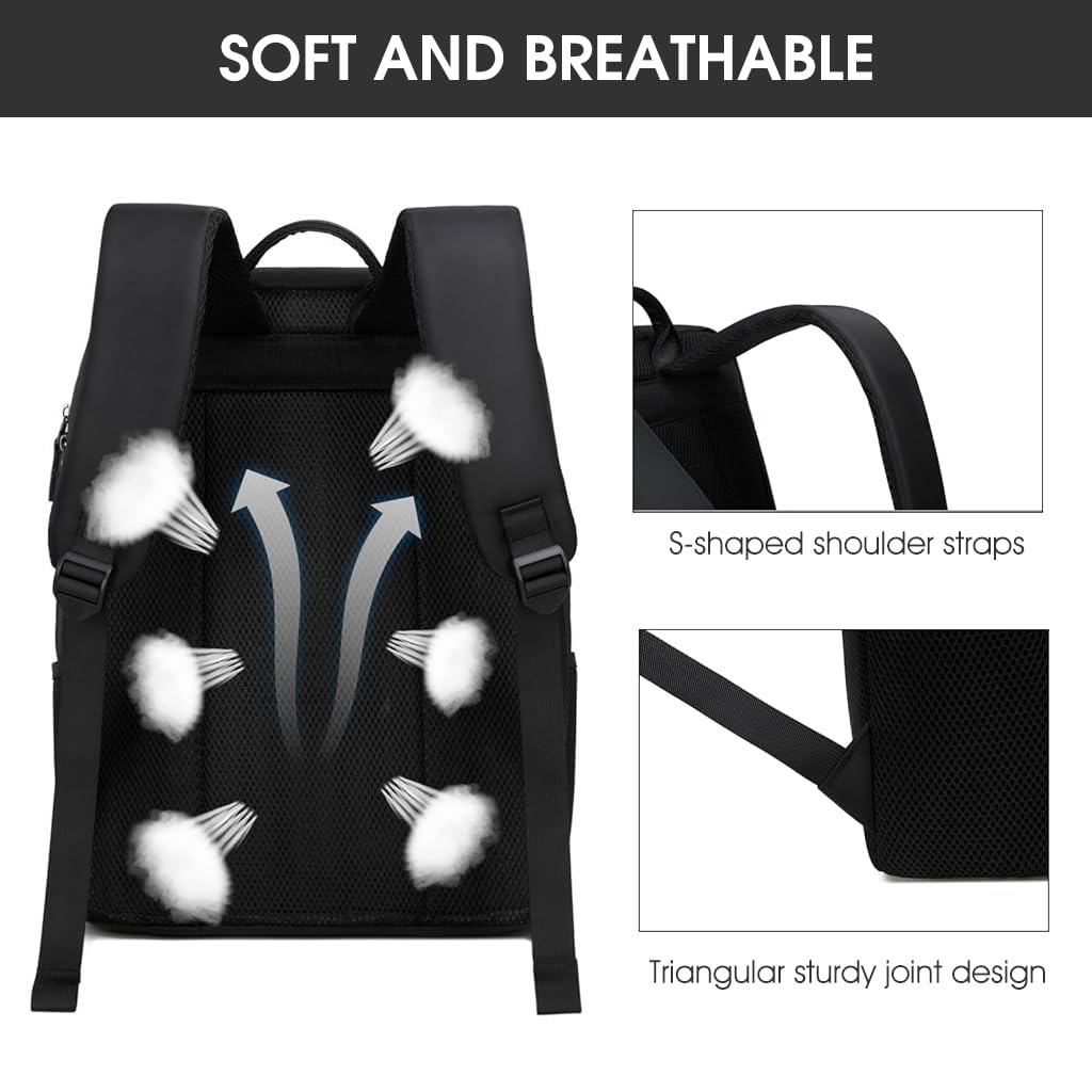 GUSTAVE Men's Backpack 15.6 inches Business Laptop Backpack Fashion Waterproof Nylon Backpack Travel Backpack Multi-pocket Large Backpack for School, Work, Travel, 33x18x40cm GUSTAVE Men's Backpack 15.6 inches Business Laptop Backpack Fashion Waterproof Nylon Backpack Travel Backpack Multi-pocket Large Backpack for School, Work, Travel, 33x18x40cm